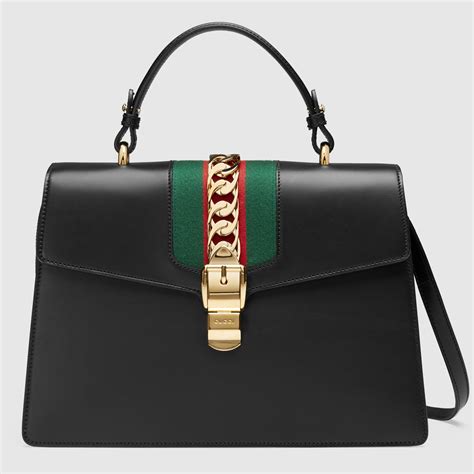 gucci sylvie leather chain bag|gucci sylvie top handle bag.